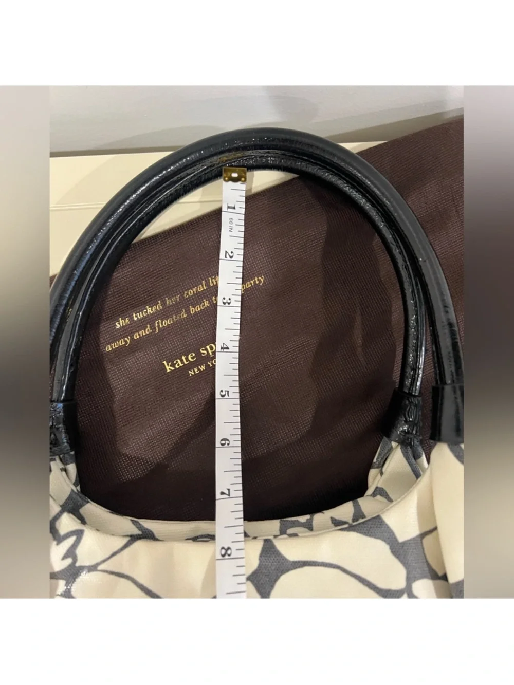 kate spade Black and Cream Floral Canvas Tote